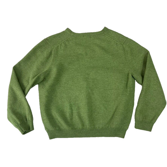 Brooks Brothers 346 Sweater Mens XL Green Stretch Merino Wool V Neck Pullover - Picture 7 of 7